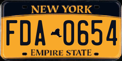 NY license plate FDA0654