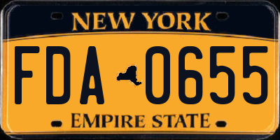 NY license plate FDA0655