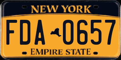 NY license plate FDA0657