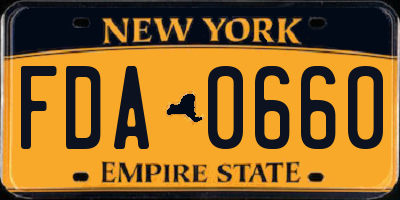NY license plate FDA0660
