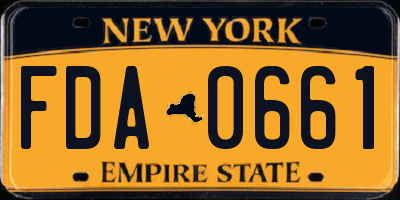 NY license plate FDA0661