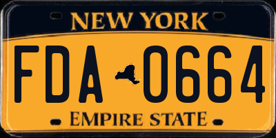 NY license plate FDA0664