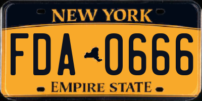 NY license plate FDA0666