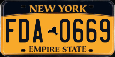 NY license plate FDA0669