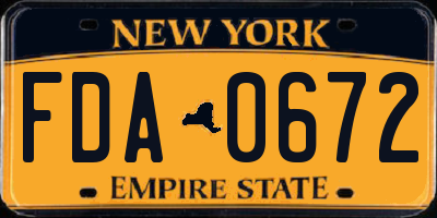 NY license plate FDA0672