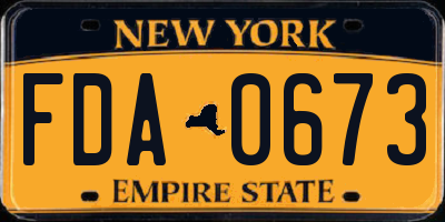 NY license plate FDA0673