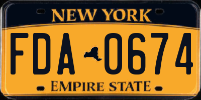 NY license plate FDA0674