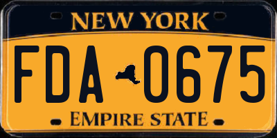 NY license plate FDA0675