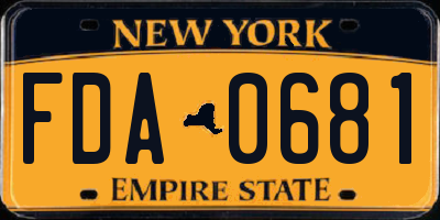NY license plate FDA0681