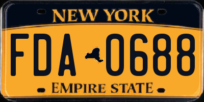 NY license plate FDA0688