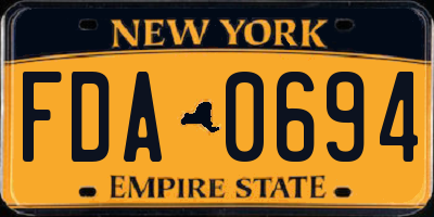 NY license plate FDA0694