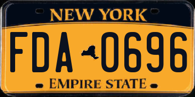NY license plate FDA0696