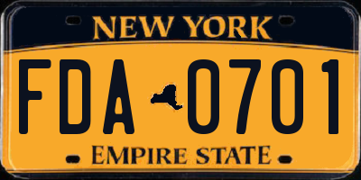 NY license plate FDA0701