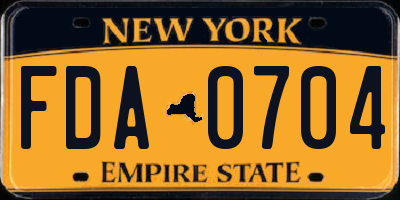 NY license plate FDA0704
