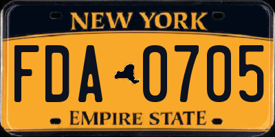 NY license plate FDA0705