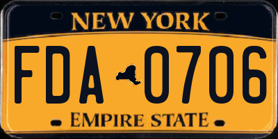 NY license plate FDA0706
