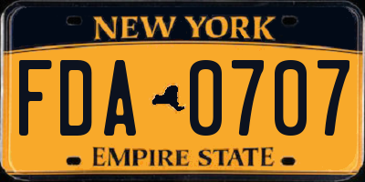 NY license plate FDA0707