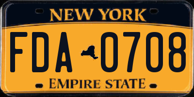 NY license plate FDA0708