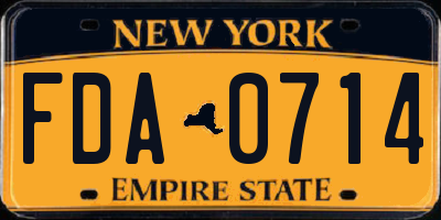 NY license plate FDA0714