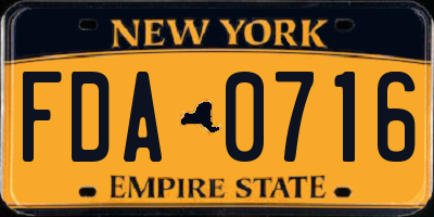 NY license plate FDA0716
