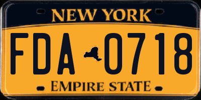 NY license plate FDA0718
