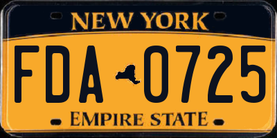 NY license plate FDA0725
