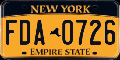 NY license plate FDA0726