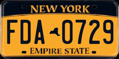 NY license plate FDA0729