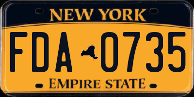 NY license plate FDA0735