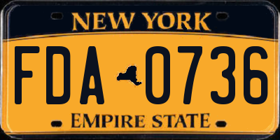 NY license plate FDA0736