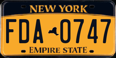 NY license plate FDA0747