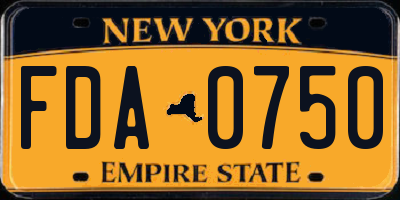 NY license plate FDA0750