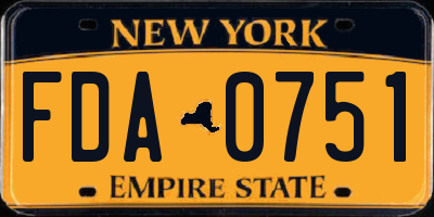 NY license plate FDA0751