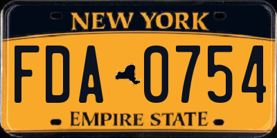 NY license plate FDA0754