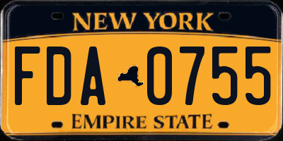 NY license plate FDA0755