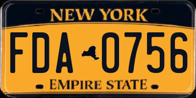 NY license plate FDA0756