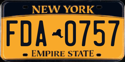 NY license plate FDA0757