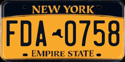 NY license plate FDA0758