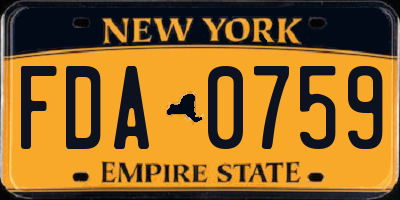 NY license plate FDA0759