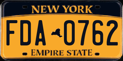 NY license plate FDA0762