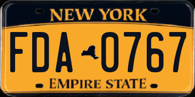 NY license plate FDA0767