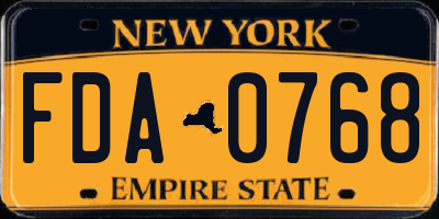 NY license plate FDA0768