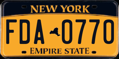 NY license plate FDA0770