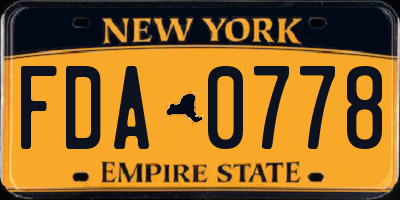 NY license plate FDA0778