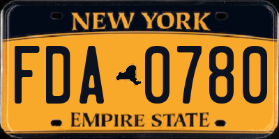 NY license plate FDA0780