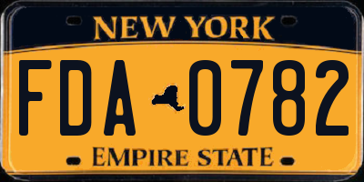 NY license plate FDA0782