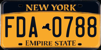 NY license plate FDA0788