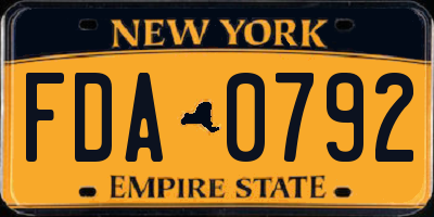 NY license plate FDA0792