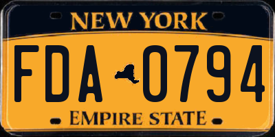 NY license plate FDA0794