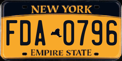 NY license plate FDA0796